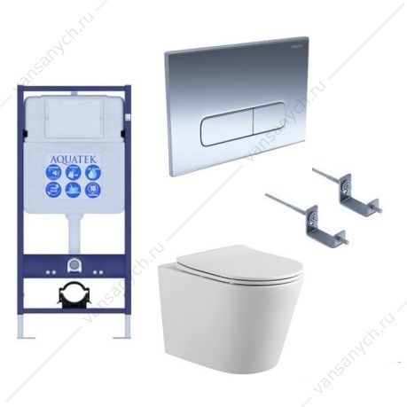 Унитаз с инсталляцией SET AQUATEK ВЕГА cmp-016 (инсталляция, подвесной унитаз, сиденье, клавиша, крепеж) Aquatek (Россия) купить в Тюмени (Ван Саныч™)